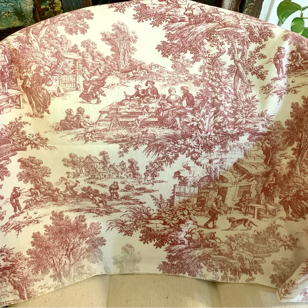 1 Vintage Toile French Country Life
Window Valance Red On White Rod
Pocket USA